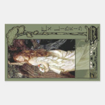 Exlibris - den Ophilia boken pläterar Retangel Klistermärke