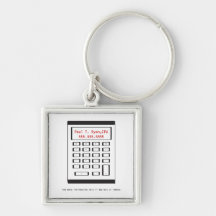 F002 Keych sq sm - räknemaskindesign Nyckelring