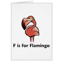 F är för Flamingo Hälsningskort