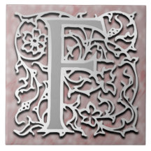 F-monogramen "den keramiska silverstenen" belägger keramiska plattor