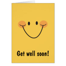 Få det väl snart kortet med stor lycklig smiley