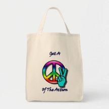 Få ett biet "fred" av handlingen tote bags