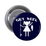 Få rullen - liten flicka att fiska pins