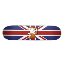 Facklig bulldogg för jacktecknadengelska anpassad skate board