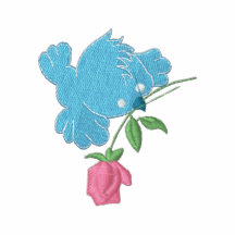 Fågel och ro broderade kvinna PoloT-tröja
