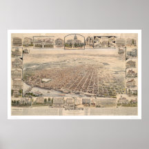 Fågel öga beskådar av Sacramento, Calif. (1293) Print