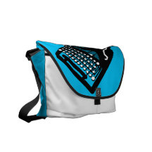 Fågeln på en skrivmaskin hänger lös (blåttbakgrund messenger bag