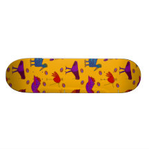 Fåglar - abstrakt purpurfärgade hökar & blåtthönor skateboard deck