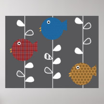 Fåglar av ett lämnatryck print