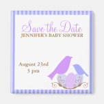 Fåglar bygga bo baby showerspara datum magneter