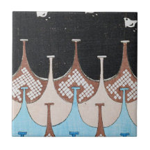 Fåglar för vintagedesignart déco kakel