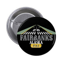 Fairbanks Alaska - flygplatslandningsbana Knapp Med Nål