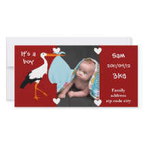 Faire-part de naissance Cigogne It's a boy Cartes De Vœux Avec Photo