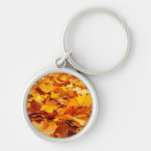Fall Leaves Autumn Ground Cover Key Chains