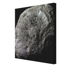 Falsk-färg beskådar av Saturns måne Hyperion Sträckta Kanvas Tryck