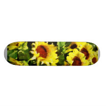 Fält av solrosor anpassningsbara skateboard