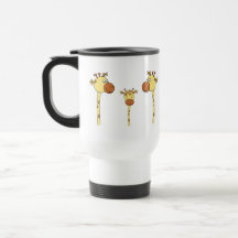 Familj av giraff. Cartoon. Kaffe Mugg