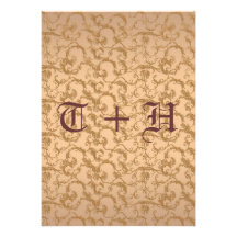 Fancy Rose Gold Filigree Wedding Invitation