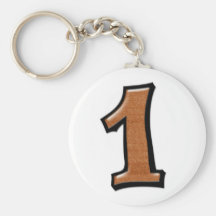 Fåniget numrerar 1 choklad Keychain Nyckel Ringar