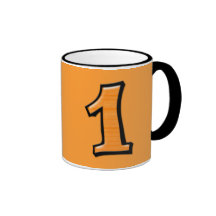 Fåniget numrerar 1 orange mugg