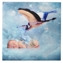 Fantasibebis och stork kakel