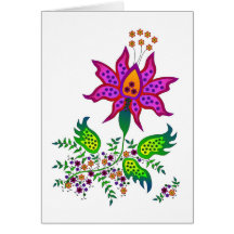 Fantasiblomma Notecard (tom insida) Kort