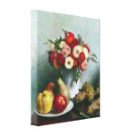 Fantin-Latour - stilleben med blommor och frukt Canvasdukar Med Gallerikvalitet