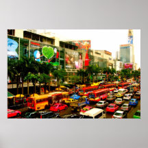 Färgglad trafikstockningBangkok stad Posters