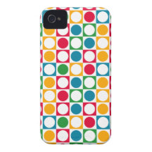 Färgglatt cirklar & kvadrerar mönster iPhone 4 Case-Mate skal