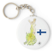 Färgkarta av Finland som drar nyckelringen