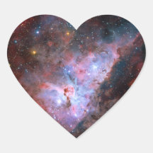 Färgkomposit avbildar av den Carina nebulaen Hjärtformade Klistermärken