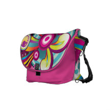 Färgrik abstrakt Retro design Messenger Bag
