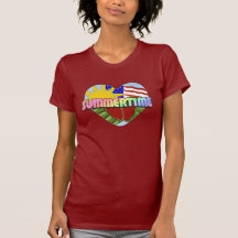Färgrik amerikansommartidskjorta t-shirt