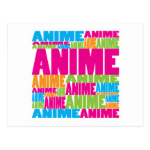 Färgrik Anime Vykort