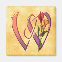 Färgrik Calla initial W Magneter