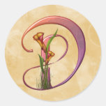 Färgrik Calla initialt D Klistermärken