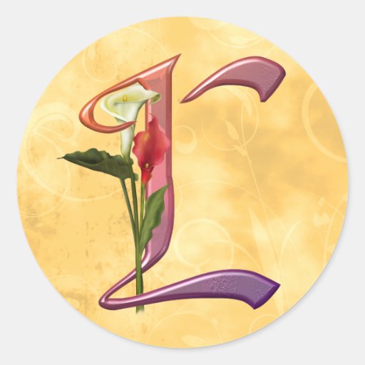 Färgrik Calla initialt L Klistermärke