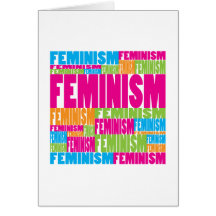 Färgrik feminism hälsnings kort