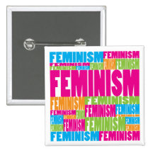 Färgrik feminism knapp med nål