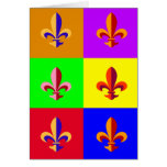 Färgrik Fleur-de-lis Kort