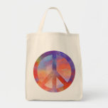 Färgrik fredstecken tote bag