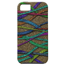 Färgrik glitterlinjer iPhone 5 cover