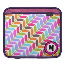 Färgrik lövmönsterMonogram iPad Sleeve