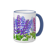 Färgrik mugg för blommor för riddarsporreLarkspur 