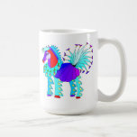 Färgrik mugg för hästabstraktdesign