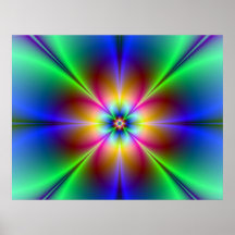 Färgrik neondaisy posters