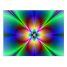 Färgrik neondaisy vykort