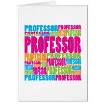 Färgrik professor hälsnings kort