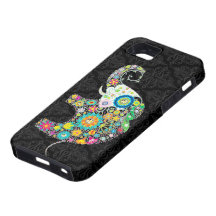 Färgrik Retro blommaelefantdesign iPhone 5 Skal