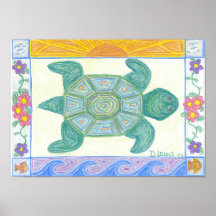 Färgrik sköldpadda print